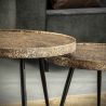 Set de 2 tables basses rondes MIDAS en métal couleur bronze