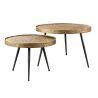 Set de 2 tables basses rondes MIDAS en métal couleur bronze
