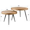 Set de 2 tables basses rondes MIDAS en métal couleur bronze