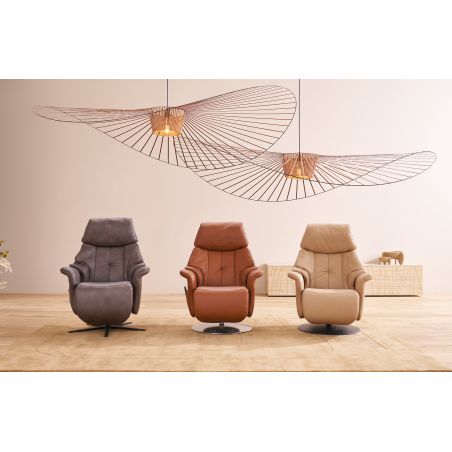 Fauteuil relax électrique 2 moteurs avec lift releveur EASYSWING 7417 en cuir 24 yukonde la marque HIMOLLA