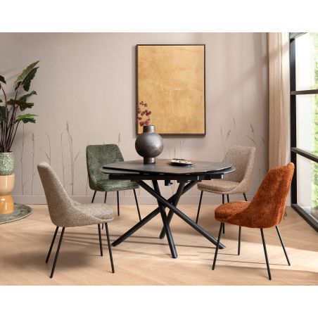 Isaac, chaise - 4 pieds - rough off black - tissu Derby - Henders and Hazel