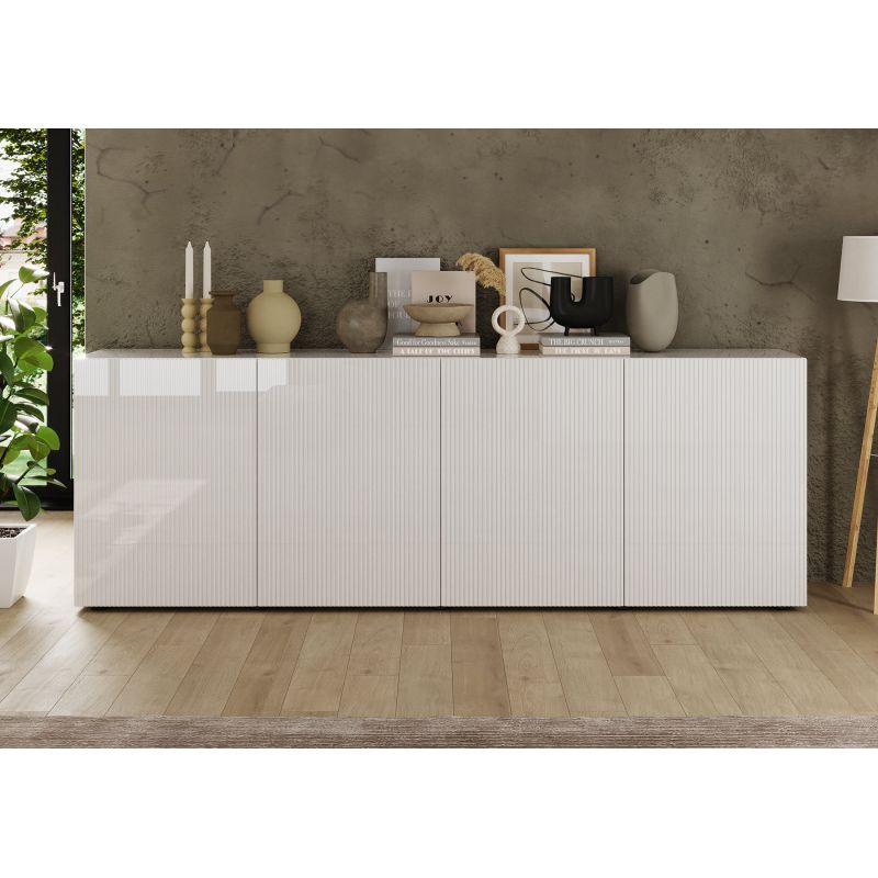 Buffet 241 cm JANEIRO BLANC avec 4 portes