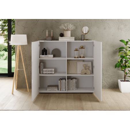 Buffet haut JANEIRO BLANC avec 2 portes