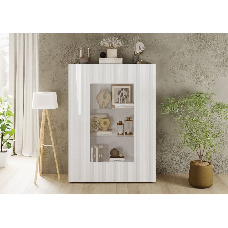 Vitrine 2 portes JANEIRO BLANC