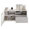 Meuble TV 120 cm JANEIRO BLANC avec 1 porte 1 tiroir et 2 niches