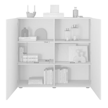 Buffet haut JANEIRO BLANC avec 2 portes