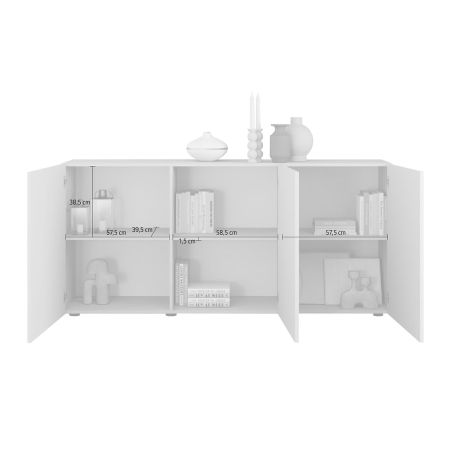 Buffet 181 cm JANEIRO BLANC avec 3 portes