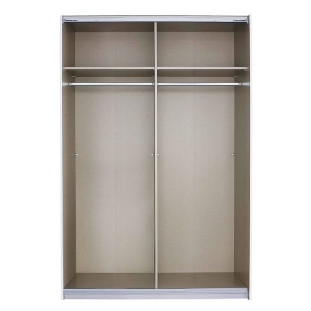 Armoire 136 cm DRAKAR avec 2 portes coulissantes en décor gris métal et chêne Artisan