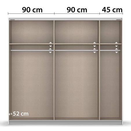 copy ofArmoire 181 cm DRAKAR avec 2 portes coulissantes en décor gris métal et chêne Artisan