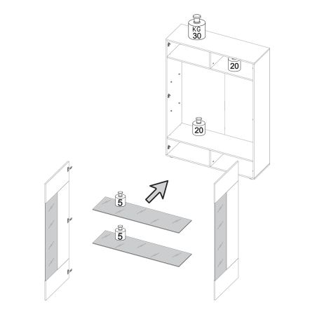 Vitrine 2 portes JANEIRO CACHEMIRE