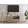Meuble TV 120 cm JANEIRO CACHEMIRE avec 1 porte 1 tiroir et 2 niches