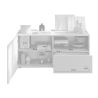 Meuble TV 120 cm JANEIRO CACHEMIRE avec 1 porte 1 tiroir et 2 niches