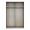 Armoire 136 cm DRAKAR avec 2 portes coulissantes en décor blanc mat et chêne Artisan