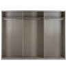 Armoire 271 cm DRAKAR avec 2 portes coulissantes en décor blanc mat et chêne Artisan