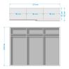 Armoire 271 cm DRAKAR avec 2 portes coulissantes en décor blanc mat et chêne Artisan
