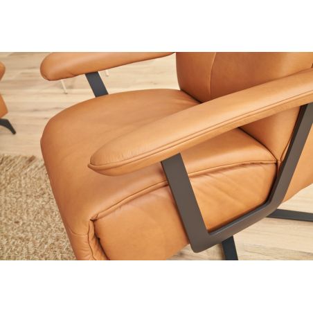 Fauteuil relax releveur 1 moteur EASYSWING 7357 en cuir 22 Bright de la marque HIMOLLA