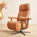 Fauteuil relax électrique releveur 2 moteurs EASYSWING 7357 en cuir 22 Bright de la marque HIMOLLA