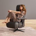 Fauteuil relax manuel EASYSWING 7357 en cuir 35 Onyx de la marque HIMOLLA