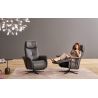 Fauteuil relax manuel EASYSWING 7357 en cuir 35 Onyx de la marque HIMOLLA