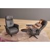 Fauteuil relax manuel EASYSWING 7357 en cuir 35 Onyx de la marque HIMOLLA