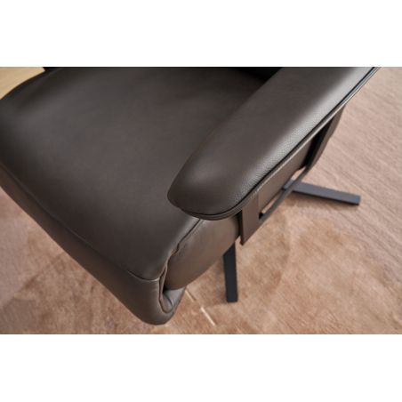 Fauteuil relax électrique releveur 1 moteur EASYSWING 7357 en cuir 35 Onyx de la marque HIMOLLA