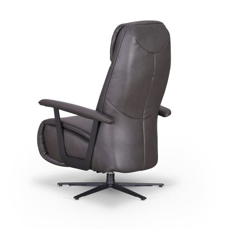 Fauteuil relax électrique releveur 2 moteurs EASYSWING 7357 en cuir 35 Onyx de la marque HIMOLLA