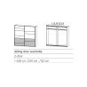 Armoire 226 cm YANIS avec 2 portes coulissantes