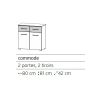 Commode 80 cm Boston en décor blanc neige et chêne Artisan avec 2 portes et 2 tiroirs