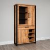 Vitrine MABEL avec 1 porte vitrée, 2 portes pleines, 1 tiroir et 3 niches