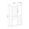 Vitrine MABEL avec 1 porte vitrée, 2 portes pleines, 1 tiroir et 3 niches