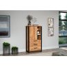 Buffet haut MABEL avec 1 porte pleine, 3 tiroirs et 3 niches