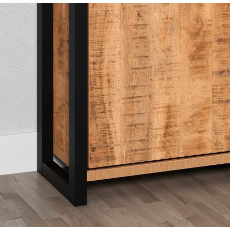 Vitrine MABEL avec 1 porte vitrée, 2 portes pleines, 1 tiroir et 3 niches