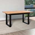 Table 160 cm MABEL en décor bois de manguier