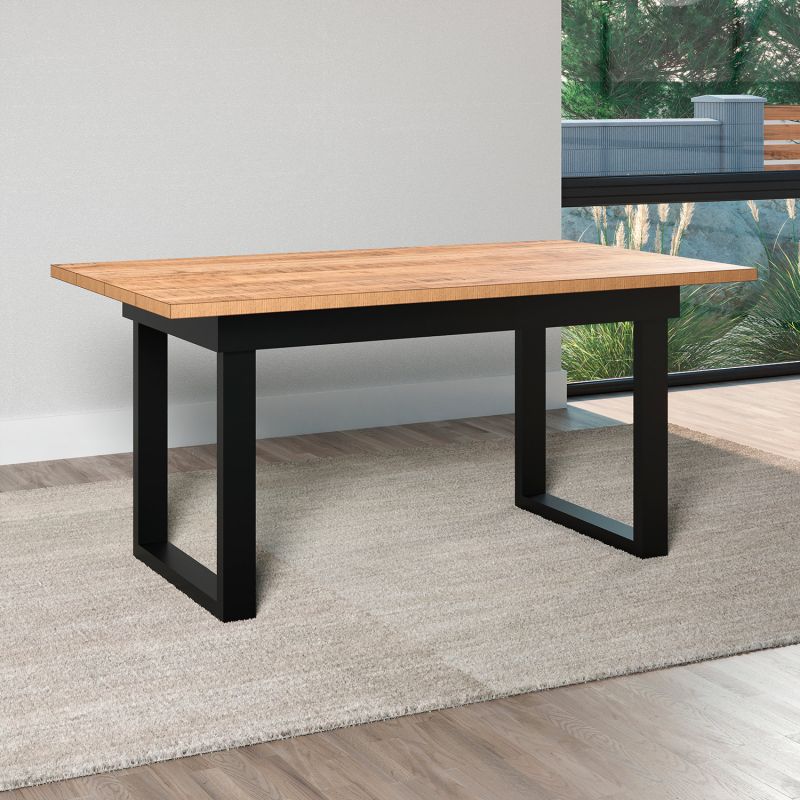Table 160 cm MABEL en décor bois de manguier