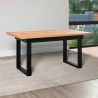 Table 160 cm MABEL en décor bois de manguier