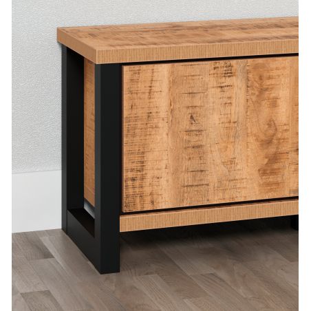 Meuble TV 166 cm MABEL avec 2 portes et 2 niches
