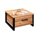 Table basse carrée 80 cm MABEL avec 2 tiroirs