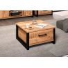 Table basse carrée 80 cm MABEL avec 2 tiroirs