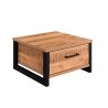 Table basse carrée 80 cm MABEL avec 2 tiroirs