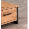 Table basse carrée 80 cm MABEL avec 2 tiroirs