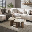 Set de 2 tables basses ARMAND en céramique finition travertin 1