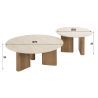Set de 2 tables basses rondes ARMAND en céramique finition travertin