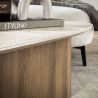 Set de 2 tables basses ARMAND en céramique finition travertin - forme triangulaire
