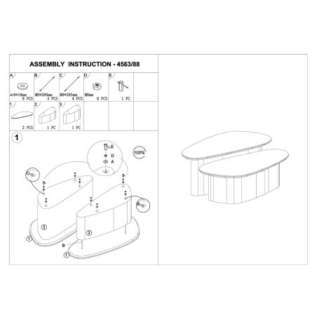 Set de 2 tables basses ARMAND en céramique finition travertin - forme triangulaire