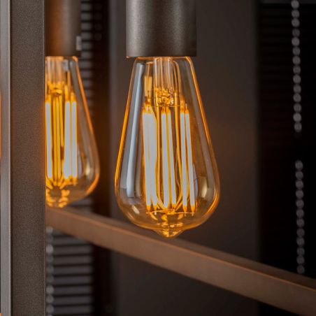 Suspension SOLARIA de style industriel avec 4 ampoules incluses