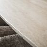 Table ovale SILAS 180 cm en céramique 3D travertin avec piètement en métal