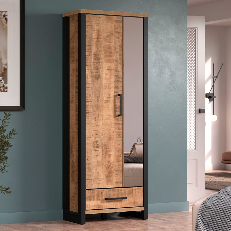 Armoire d'entrée MABEL avec 2 porte et miroir partiel