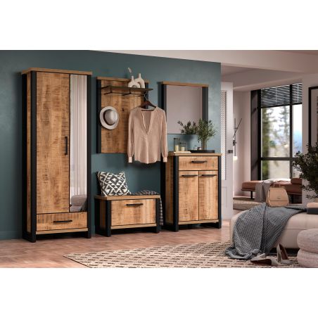 Armoire d'entrée MABEL avec 2 porte et miroir partiel