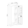 Armoire d'entrée MABEL avec 2 porte et miroir partiel