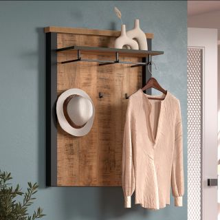 Portemanteau muralMABEL en décor bois de manguier